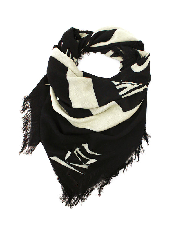 Kapital Rayon Fringe Square Stole (GIANT PEACE) Scarves