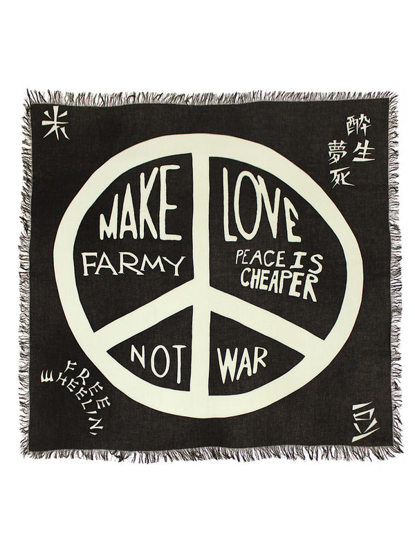 Kapital Rayon Fringe Square Stole (GIANT PEACE) Scarves