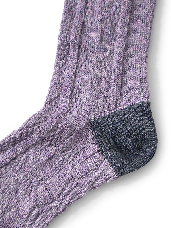 Kapital 96-ply Linen Jacquard Kuba Pattern Socks