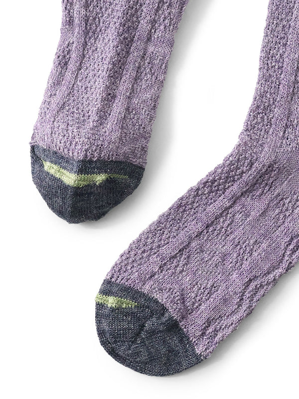 Kapital 96-ply Linen Jacquard Kuba Pattern Socks