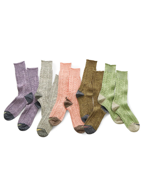 Kapital 96-ply Linen Jacquard Kuba Pattern Socks
