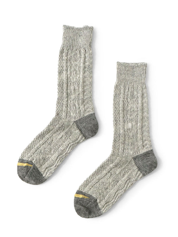 Kapital 96-ply Linen Jacquard Kuba Pattern Socks