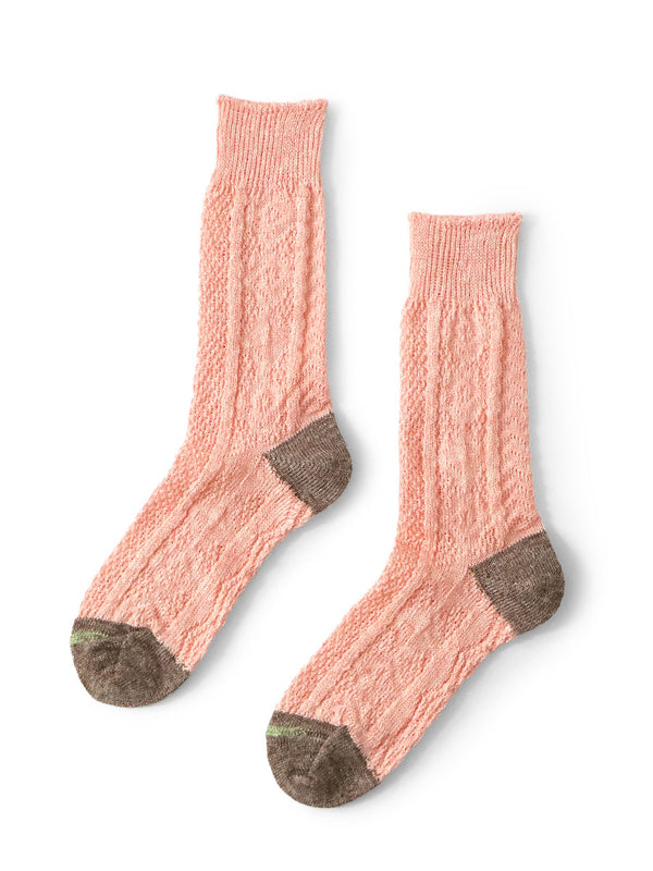 Kapital 96-ply Linen Jacquard Kuba Pattern Socks