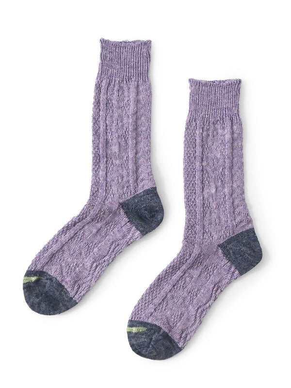 Kapital 96-ply Linen Jacquard Kuba Pattern Socks