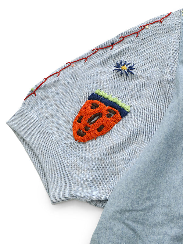 Kapital Knit x Chambray Polo Shirt (Ice Labonita Embroidery)