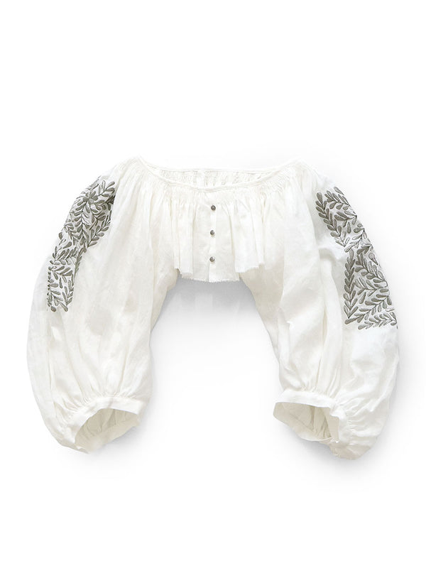 Kapital Linen Smocking Buffant Viola Bolero Jacket women