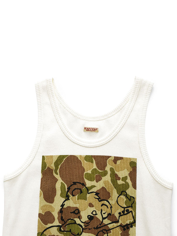Kapital 60/2 Bear Voice Tank Top (Camouflage Little Bear ; Harmony print) Tee