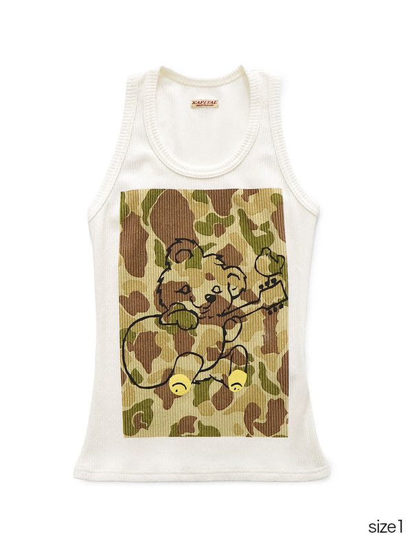 Kapital 60/2 Bear Voice Tank Top (Camouflage Little Bear ; Harmony print) Tee