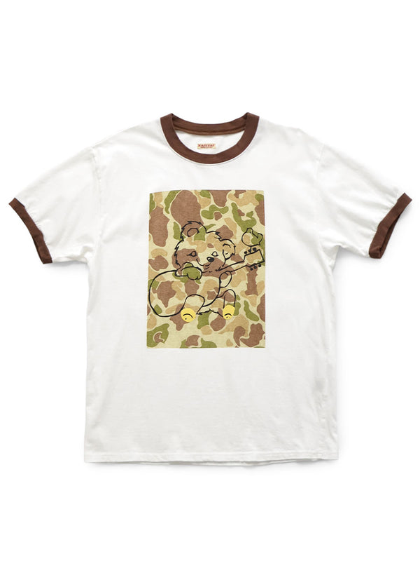 Kapital 20/- Jersey Ringer Tee (Camouflage Little Bear Harmony print)