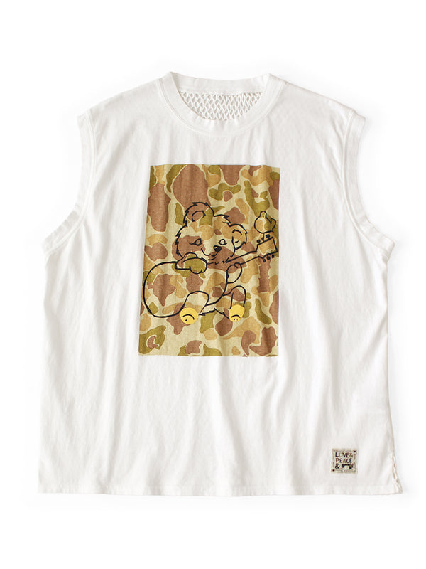 Kapital 20/- Jersey Sleeveless Big Tee (Camouflage Little Bear; Harmony Print)