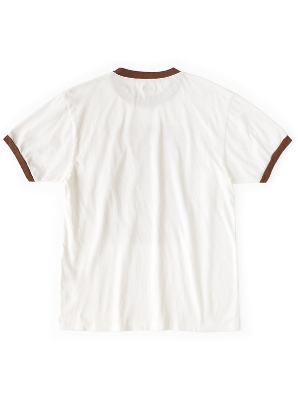 Kapital 20/- Jersey Ringer Tee (PECKISH Chocolate Chip Camo print)
