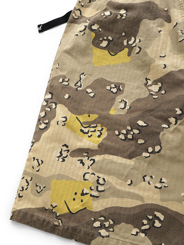 Kapital Cotton Herringbone PECKISH Chocolate Chip Camo Easy Short Pants