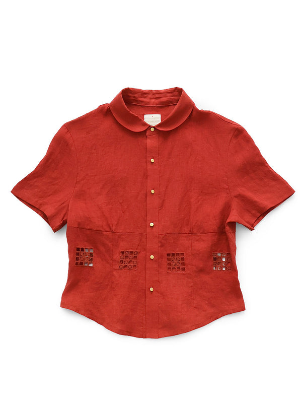 Kapital Linen Drawnwork A Cappella Blouse tee women