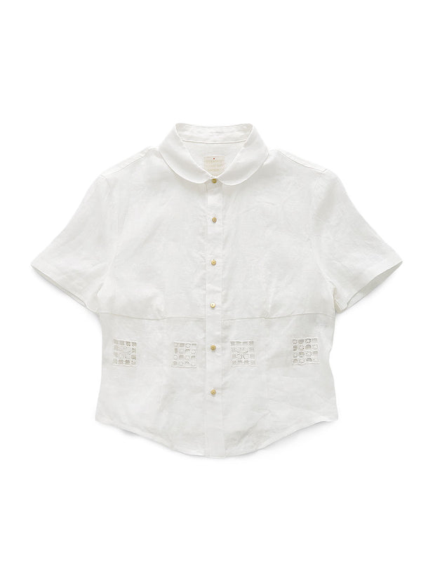 Kapital Linen Drawnwork A Cappella Blouse tee women