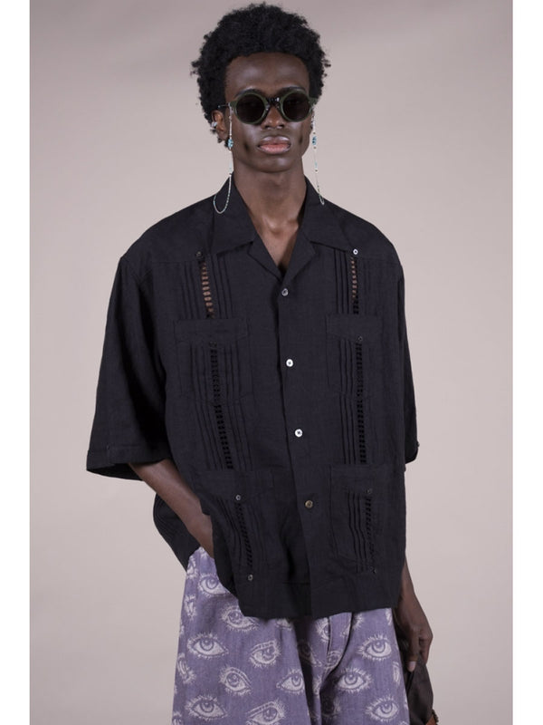 Kapital Linen Drawnwork LAX Cuban Shirt