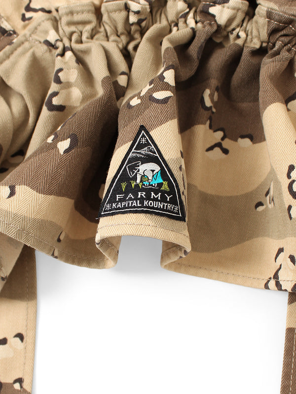 Kapital Cotton Herringbone Chocolate Chip Camo Pattern FARMY HAT