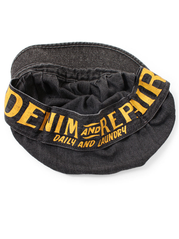 Kapital 11.5oz Black Denim Casquette (DENIM REPAIRpt) Hat