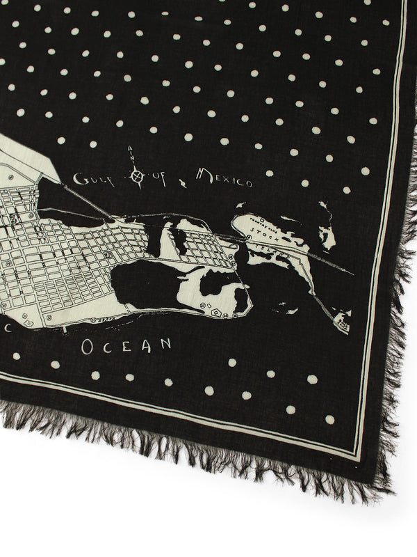 Kapital Rayon Fringe Square Stole (KAYO HUESO) Scarves