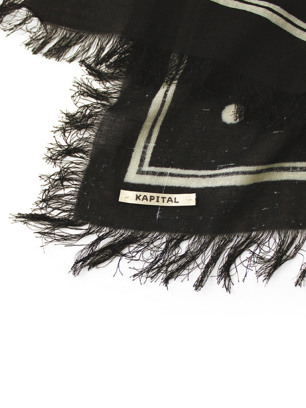 Kapital Rayon Fringe Square Stole (KAYO HUESO) Scarves