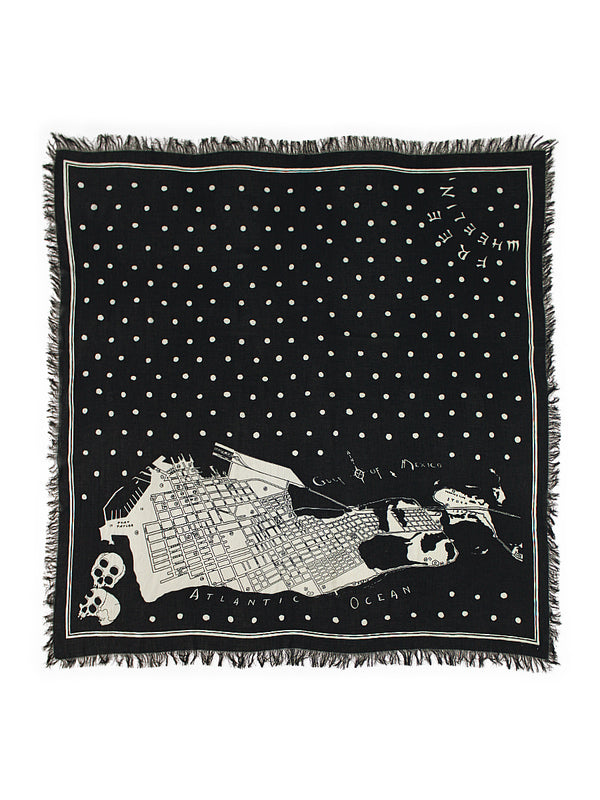 Kapital Rayon Fringe Square Stole (KAYO HUESO) Scarves