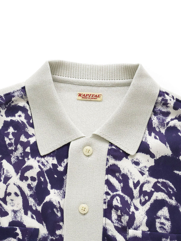 Kapital Knit x Rayon Polo Shirt (Festival Print)