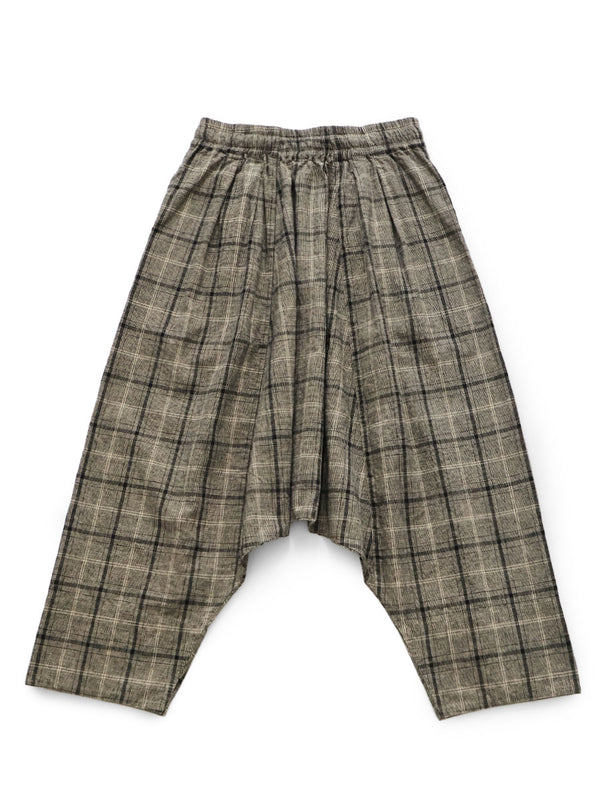 Kapital Cotton Linen Glen Check Sarouel Easy Pants