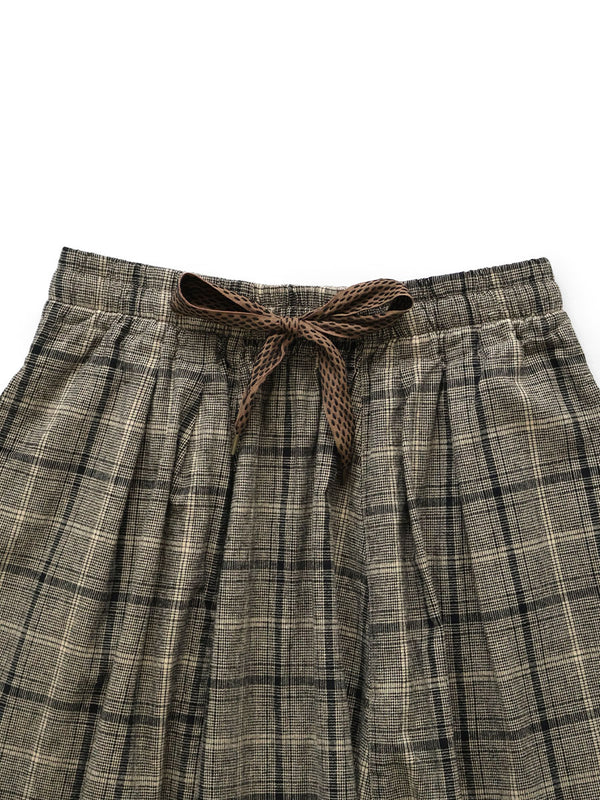 Kapital Cotton Linen Glen Check Sarouel Easy Pants