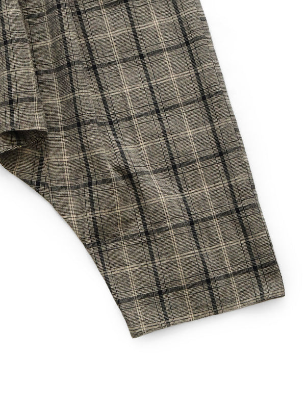 Kapital Cotton Linen Glen Check Sarouel Easy Pants