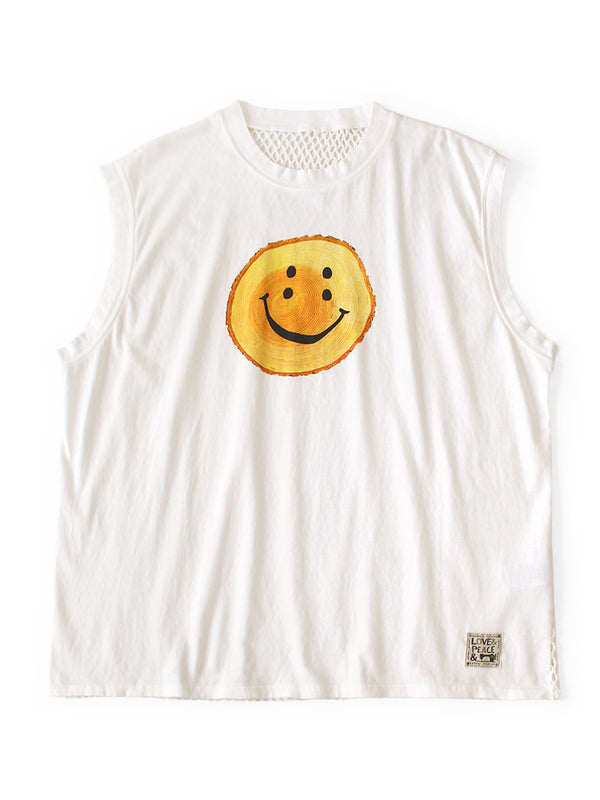 Kapital 20/- Jersey Sleeveless Big Tee (RAINBOWY Tree Stump Print)