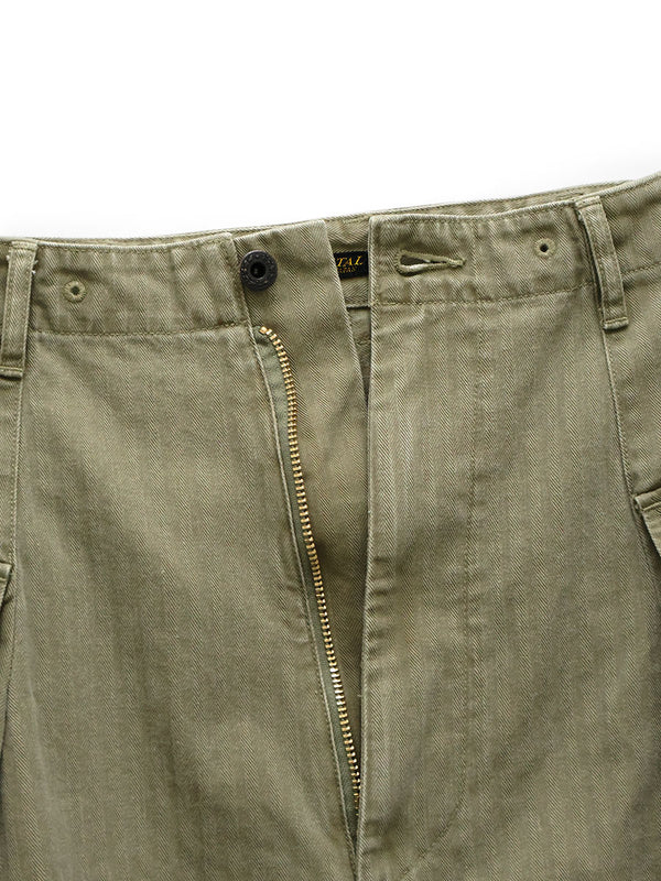 Kapital Herringbone Jumbo Monkey Short Pants (Factory Repair Print; Embroidery)