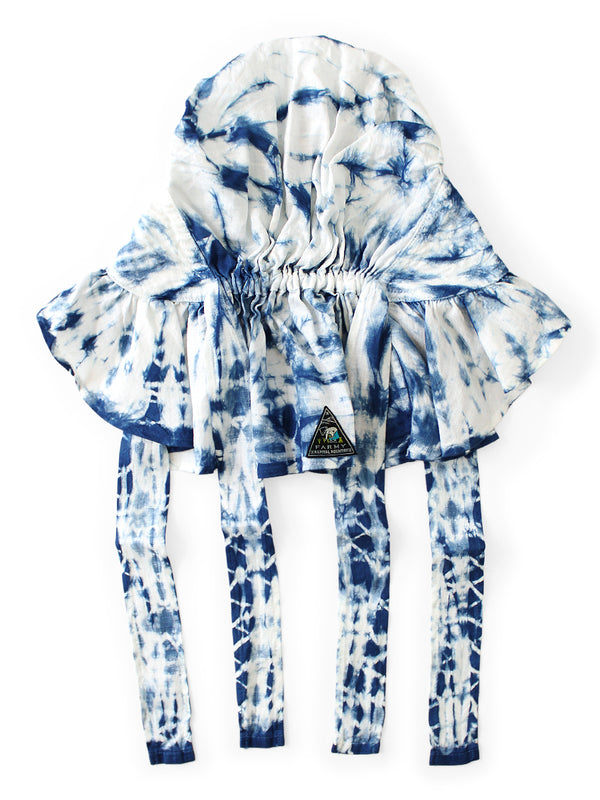 Kapital Linen Tokushima Shibori Dye FARMY Frill Hat