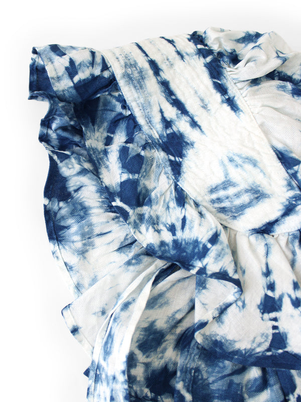 Kapital Linen Tokushima Shibori Dye FARMY Frill Hat