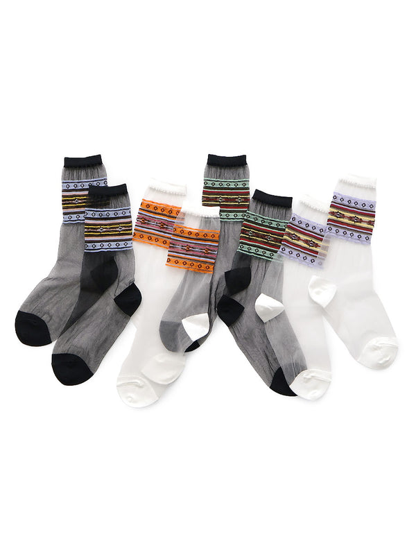 Kapital 200-pair Gypsy Border See-Through Socks