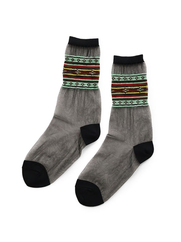 Kapital 200-pair Gypsy Border See-Through Socks