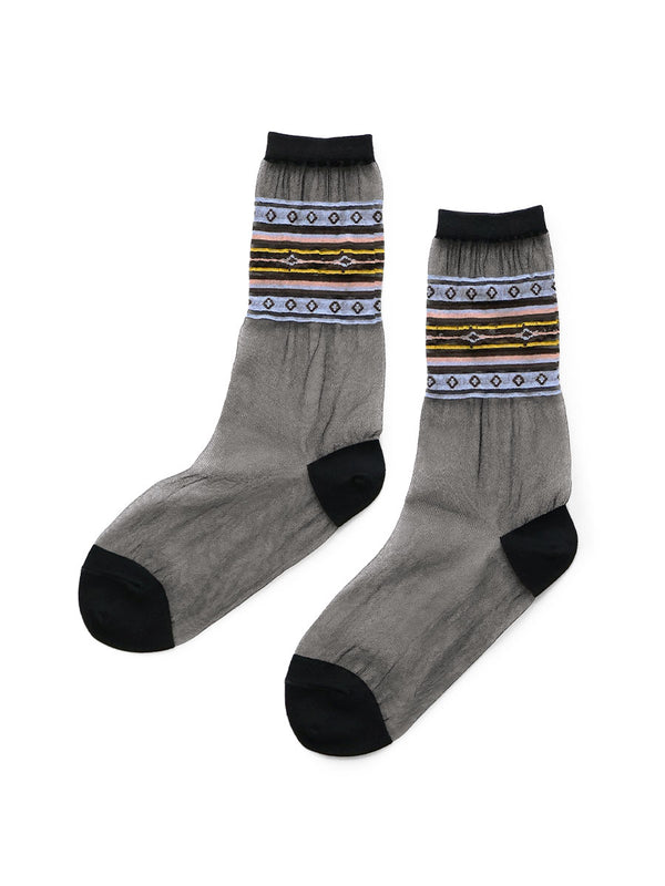 Kapital 200-pair Gypsy Border See-Through Socks