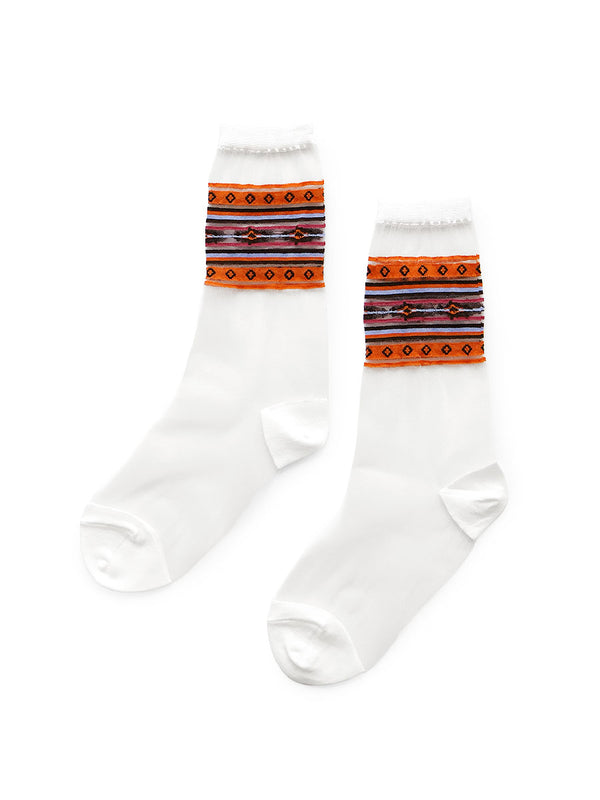 Kapital 200-pair Gypsy Border See-Through Socks