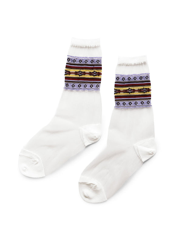 Kapital 200-pair Gypsy Border See-Through Socks