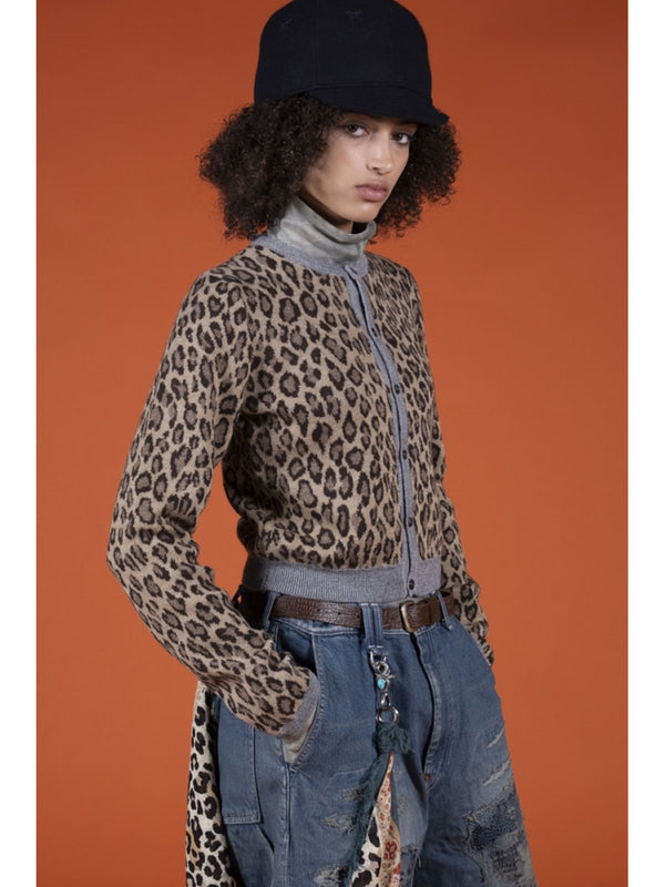 Kapital 12G Leopard Print Wool Bolero Cardigan Jacket women