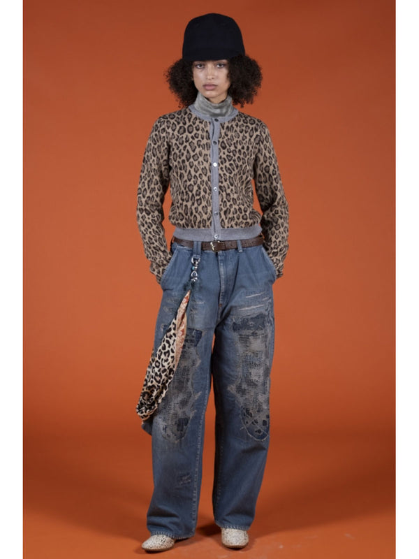Kapital 12G Leopard Print Wool Bolero Cardigan Jacket women