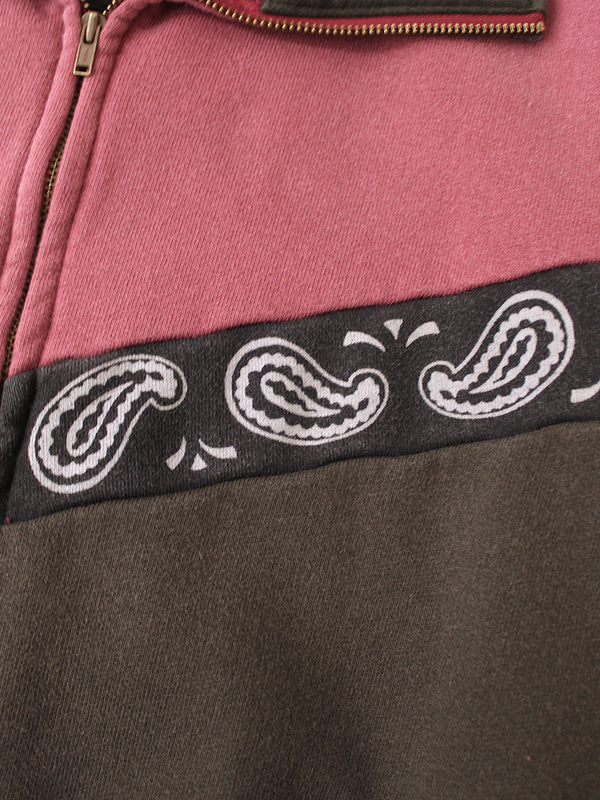 Kapital 20/10 French Terry 2-Tone Half-Zip Sweatshirt (Pecos Paisley)