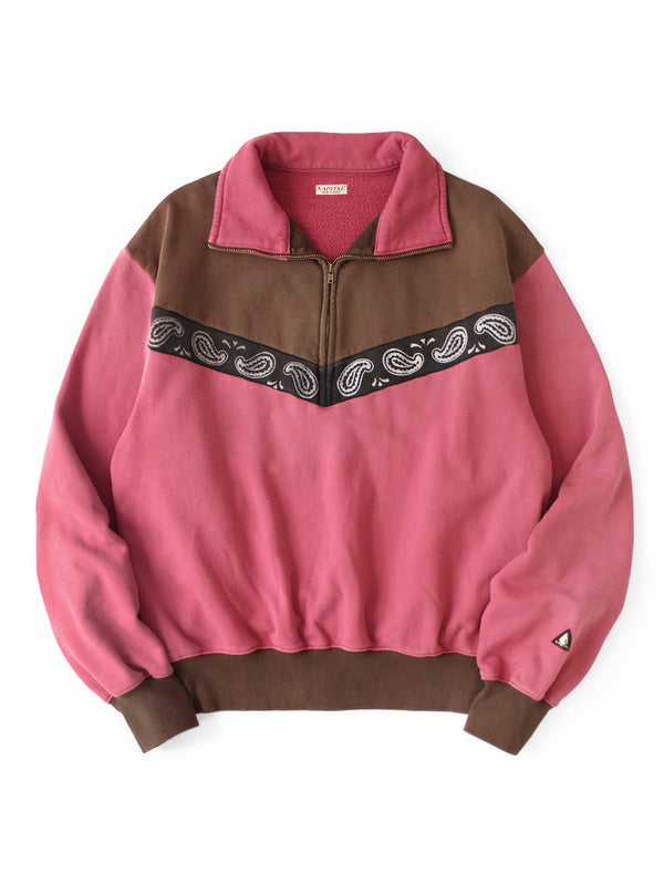 Kapital 20/10 French Terry 2-Tone Half-Zip Sweatshirt (Pecos Paisley)