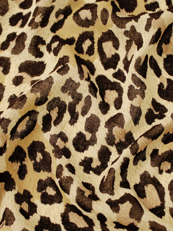 Kapital Rayon Fringe Square Stole (Kathmandu Leopard Print) Scarf