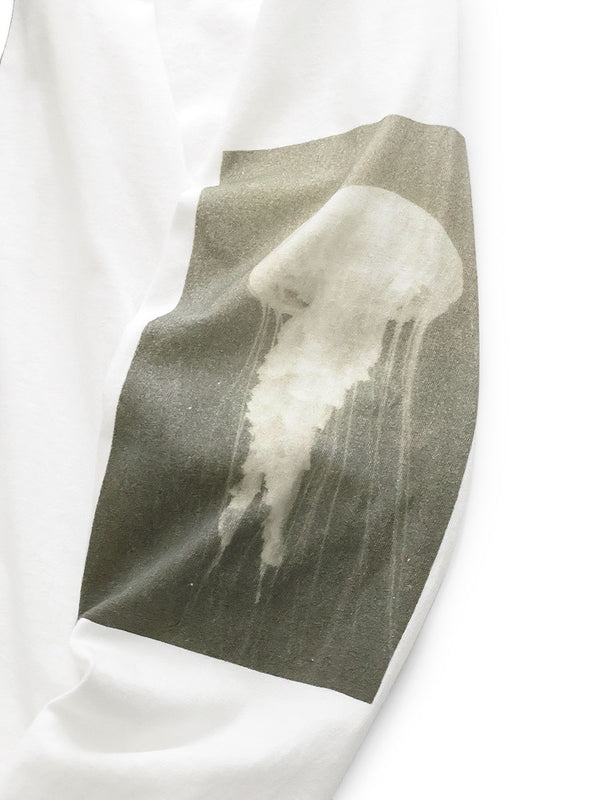 Kapital 20/- Jersey Crew Neck Long Sleeve T-Shirt (Monochrome JELLYFISH print)