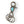 Load image into Gallery viewer, Kapital Brass Silver Turquoise Keyring
