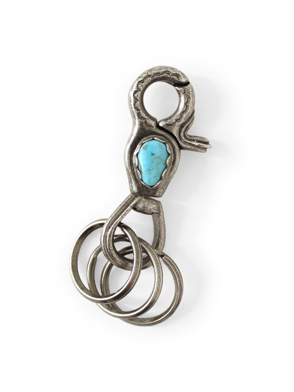Kapital Brass Silver Turquoise Keyring