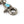 Load image into Gallery viewer, Kapital Brass Silver Turquoise Keyring
