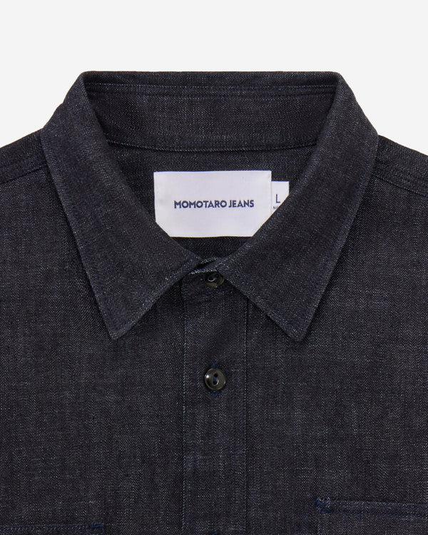 MOMOTARO TRIPLE STITCH L/S DENIM SHIRT (TWO STRIPES) - detail