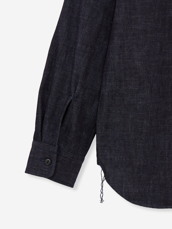 MOMOTARO TRIPLE STITCH L/S DENIM SHIRT (TWO STRIPES) - detail