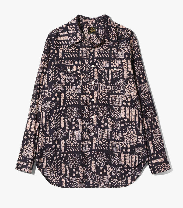 Needles/WESTERN SHIRT- PT. C. LAWN/BATIK - B-Navy