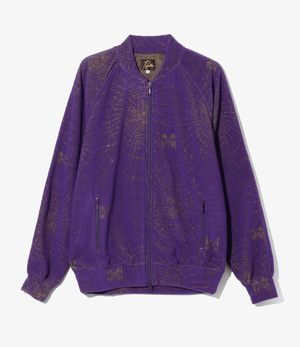 Needles/RIB COLLAR TRACK JACKET - PILE JACQUARD / SPIDER WEB - A-Purple